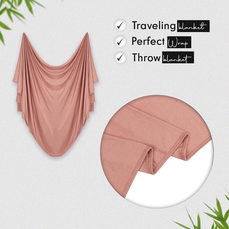 K E L O R Luxury Cooling Travel Blanket - Stretchy, Lightweight Soft & Breathable Shawl Wraps for Women | Easy-Care, Perfect for Travel, Airplane Blanket or Women Shawl(Blush Pink, Single-Sided) - Image 2